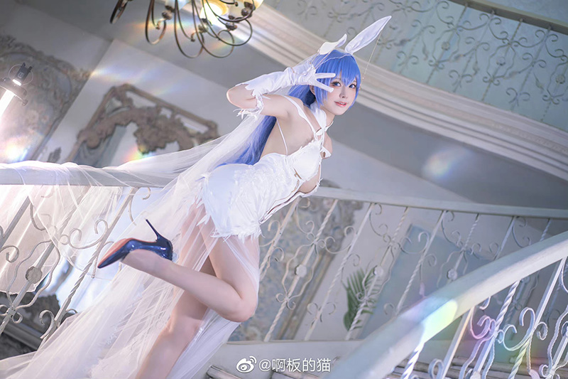 《碧蓝航线》花园婚纱cosplay 花园誓约换装「白雪之仪」cos一览