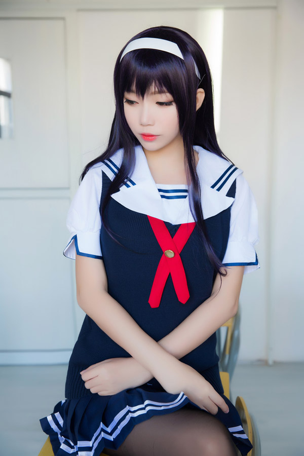 《路人女主的养成方法》霞之丘诗羽 学姐黑丝制服cos 《路人女主的养成方法》霞之丘诗羽 学姐黑丝制服cos