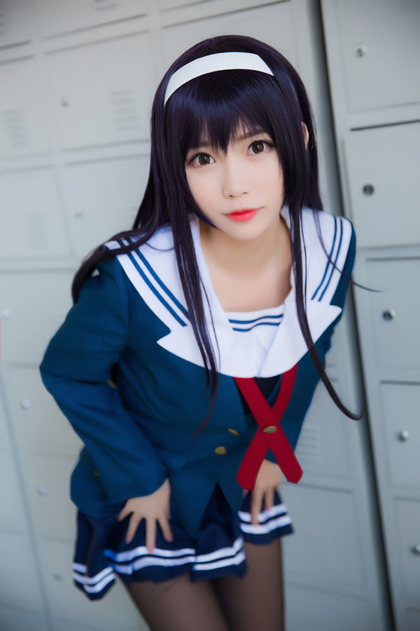 《路人女主的养成方法》霞之丘诗羽 学姐黑丝制服cos 《路人女主的养成方法》霞之丘诗羽 学姐黑丝制服cos