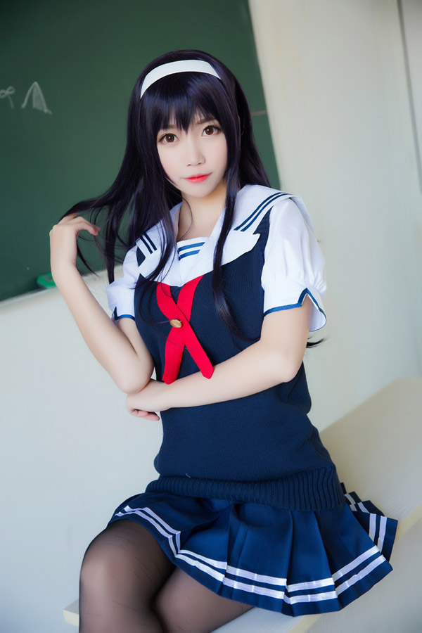 《路人女主的养成方法》霞之丘诗羽 学姐黑丝制服cos