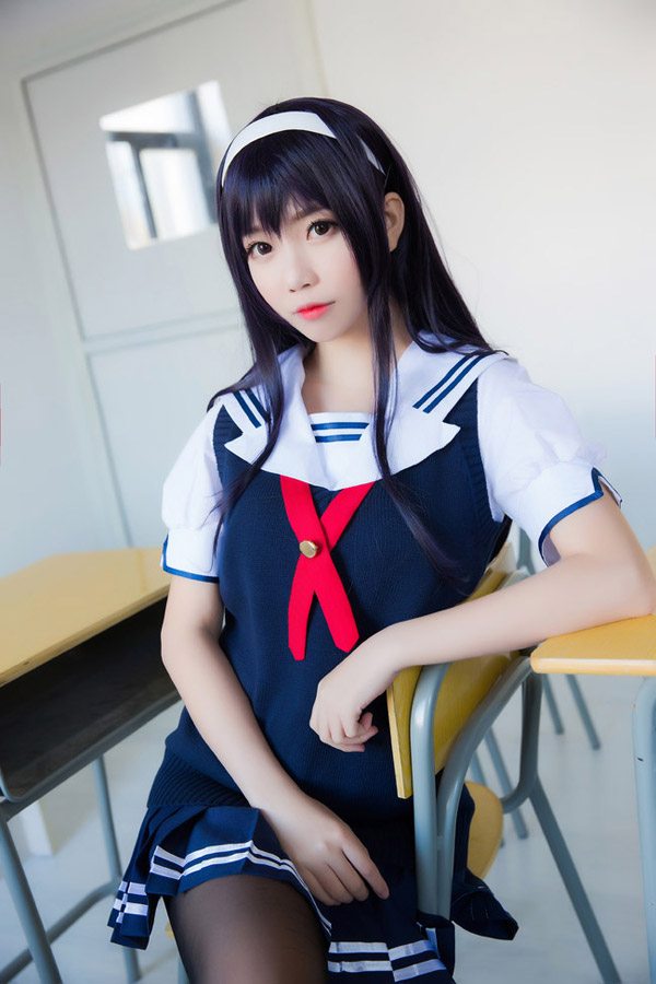 《路人女主的养成方法》霞之丘诗羽 学姐黑丝制服cos 《路人女主的养成方法》霞之丘诗羽 学姐黑丝制服cos