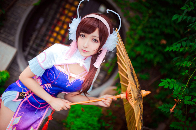 《守望先锋》D.Va旗袍同人cos，DVA爱你噢