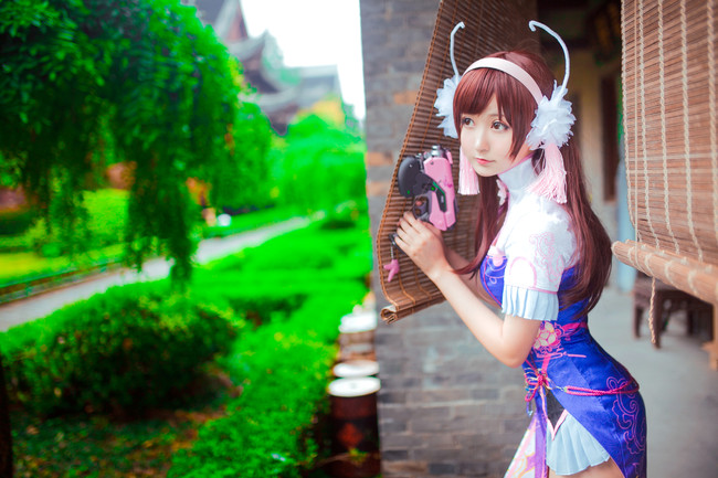 《守望先锋》D.Va旗袍同人cos，DVA爱你噢