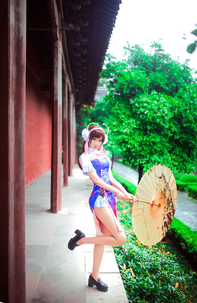 《守望先锋》D.Va旗袍同人cos，DVA爱你噢