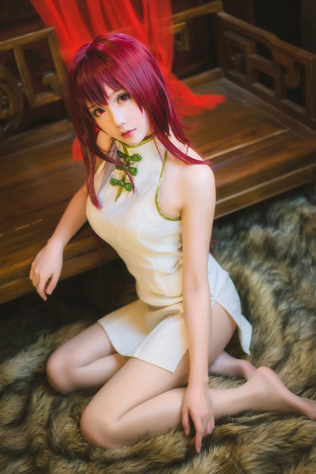 《Fate/EXTELLA》斯卡哈旗袍cos(fgo斯卡哈cosplay)