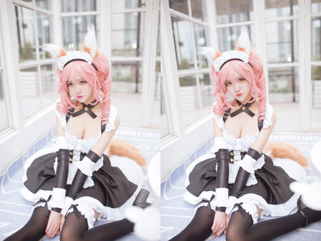 《Fate/GrandOrder》玉藻前女仆cos(FGO玉藻前黑丝女仆装cosplay) 《Fate/GrandOrder》玉藻前女仆cos(FGO玉藻前黑丝女仆装cosplay)