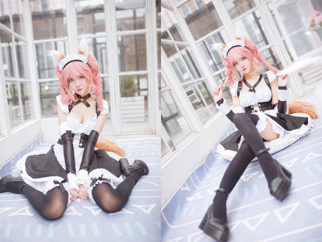 《Fate/GrandOrder》玉藻前女仆cos(FGO玉藻前黑丝女仆装cosplay) 《Fate/GrandOrder》玉藻前女仆cos(FGO玉藻前黑丝女仆装cosplay)
