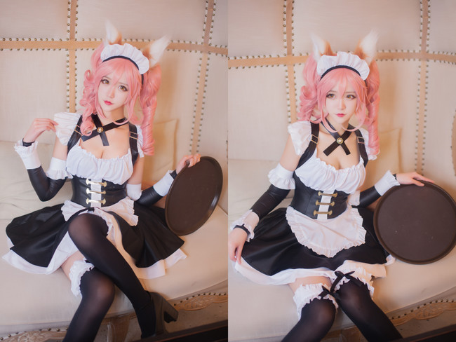 《Fate/GrandOrder》玉藻前女仆cos(FGO玉藻前黑丝女仆装cosplay) 《Fate/GrandOrder》玉藻前女仆cos(FGO玉藻前黑丝女仆装cosplay)