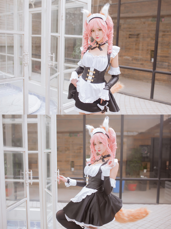 《Fate/GrandOrder》玉藻前女仆cos(FGO玉藻前黑丝女仆装cosplay) 《Fate/GrandOrder》玉藻前女仆cos(FGO玉藻前黑丝女仆装cosplay)