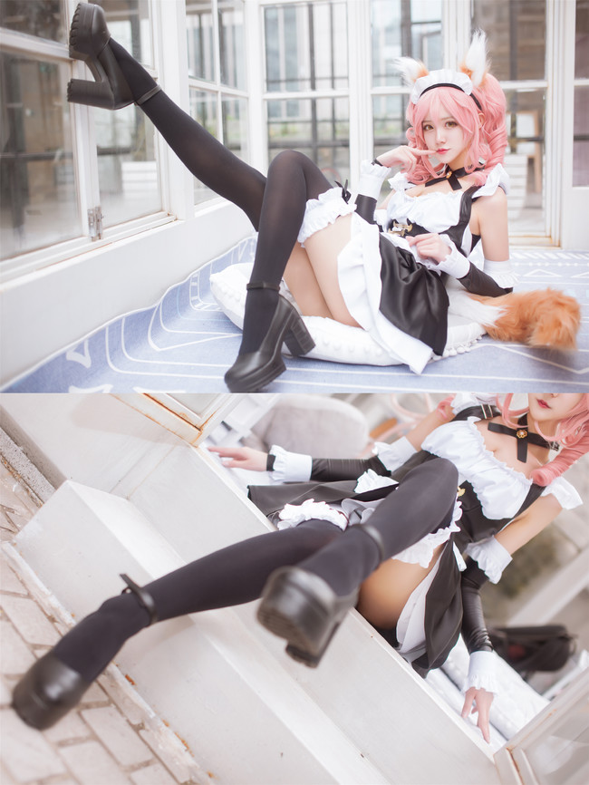 《Fate/GrandOrder》玉藻前女仆cos(FGO玉藻前黑丝女仆装cosplay) 《Fate/GrandOrder》玉藻前女仆cos(FGO玉藻前黑丝女仆装cosplay)