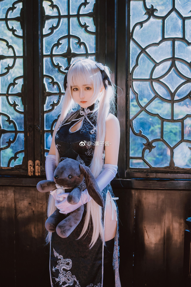 《缘之空》春日野穹cosplay(春日野穹黑丝旗袍cos)
