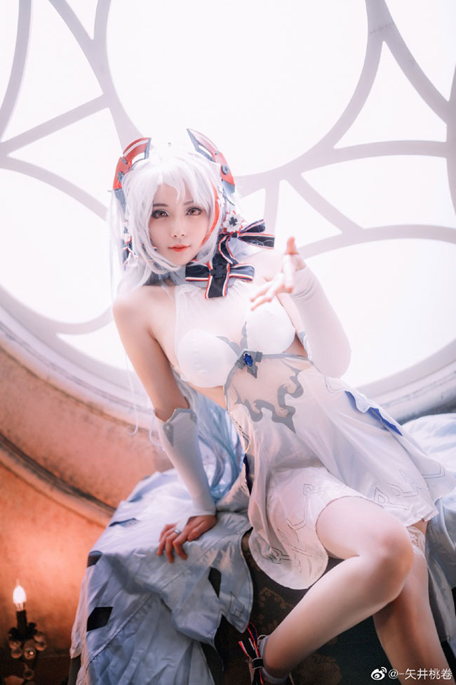 碧蓝航线欧根亲王cosplay(碧蓝航线欧根亲王誓约花嫁cos)