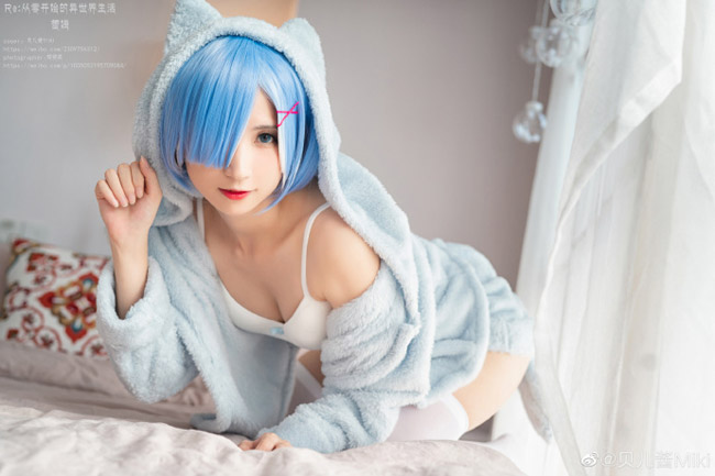 从零开始蕾姆睡衣COS(蕾姆性感睡衣cosplay CN贝儿酱) 从零开始蕾姆睡衣COS(蕾姆性感睡衣cosplay CN贝儿酱)