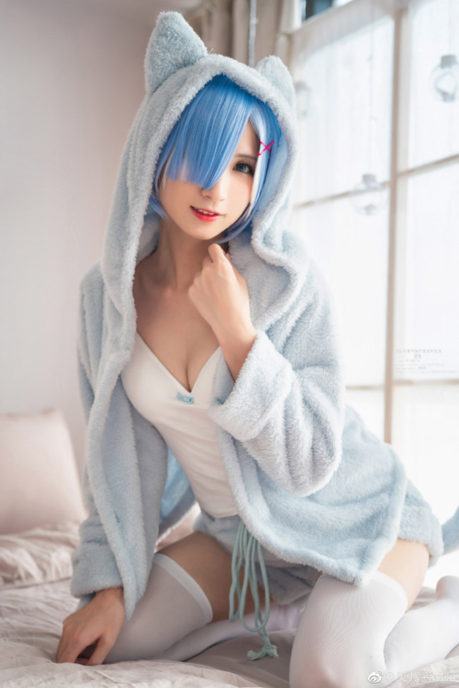 从零开始蕾姆睡衣COS(蕾姆性感睡衣cosplay CN贝儿酱) 从零开始蕾姆睡衣COS(蕾姆性感睡衣cosplay CN贝儿酱)