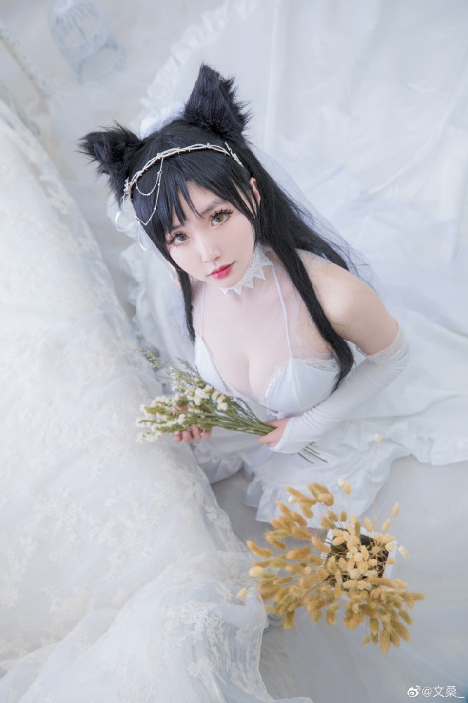 碧蓝航线爱宕犬花嫁cos CN文桑 (碧蓝航线爱宕白花的誓言cosplay)