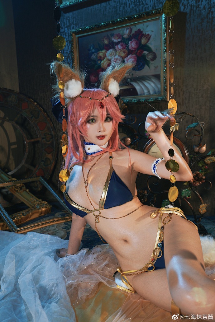 Fate/GrandOrder玉藻前舞娘cos(fgo玉藻前舞娘手办cosplay)