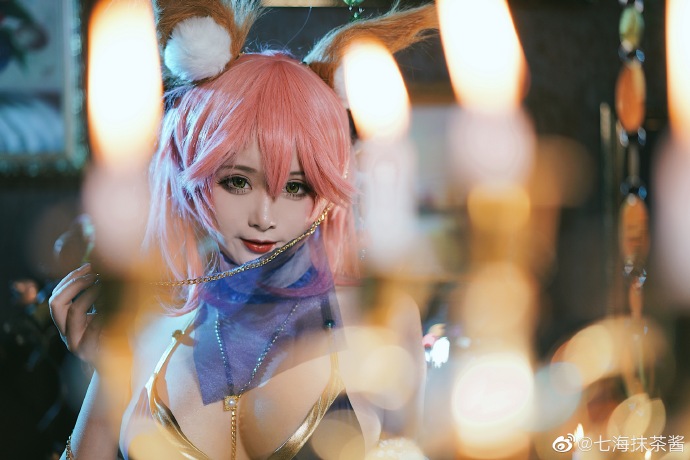 Fate/GrandOrder玉藻前舞娘cos(fgo玉藻前舞娘手办cosplay)