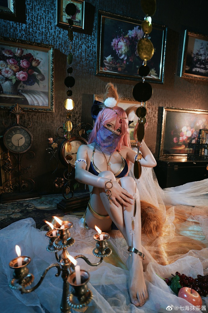Fate/GrandOrder玉藻前舞娘cos(fgo玉藻前舞娘手办cosplay)