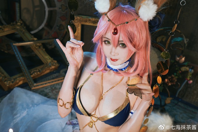 Fate/GrandOrder玉藻前舞娘cos(fgo玉藻前舞娘手办cosplay)