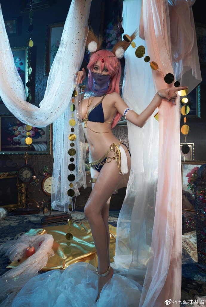 Fate/GrandOrder玉藻前舞娘cos(fgo玉藻前舞娘手办cosplay)