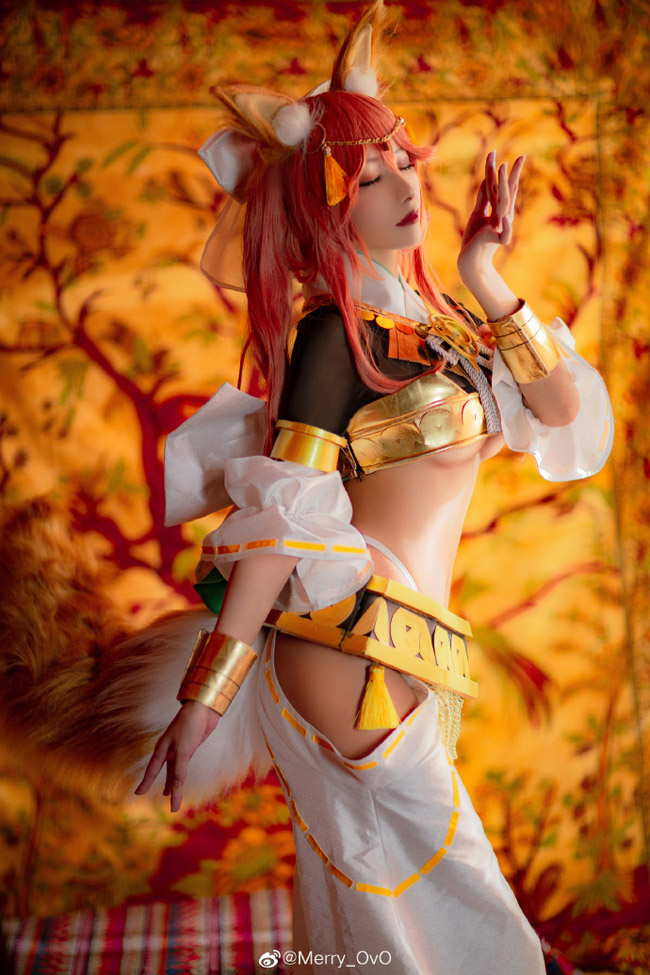Fate/EXTRA玉藻前神话礼装cos(fgo玉藻前的礼装cosplay)