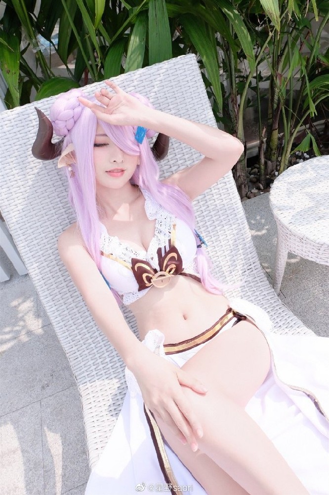 碧蓝幻想娜露梅亚cos(碧蓝幻想娜露梅亚夏日泳装cosplay)