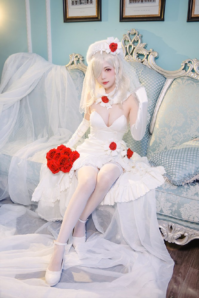 少女前线G36C换装cosplay(G36C迈出步伐的你白色礼服cos)
