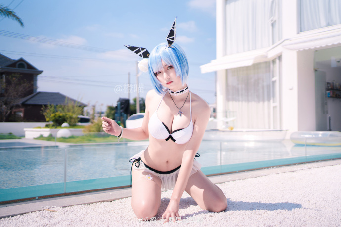 二次元cosplay丨碧蓝航线加斯科涅泳装cos CN橙喵