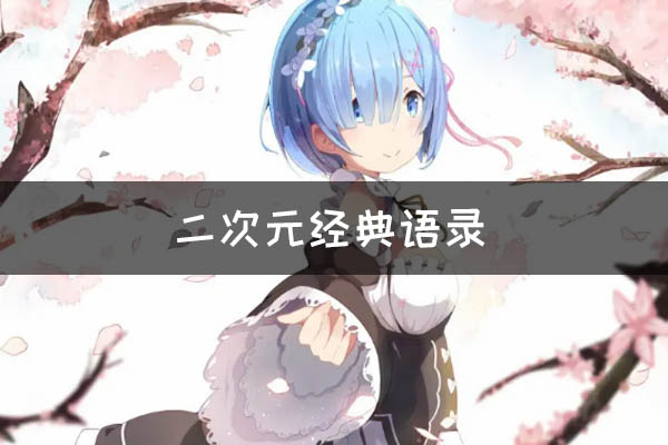 二次元经典语录 二次元经典句子