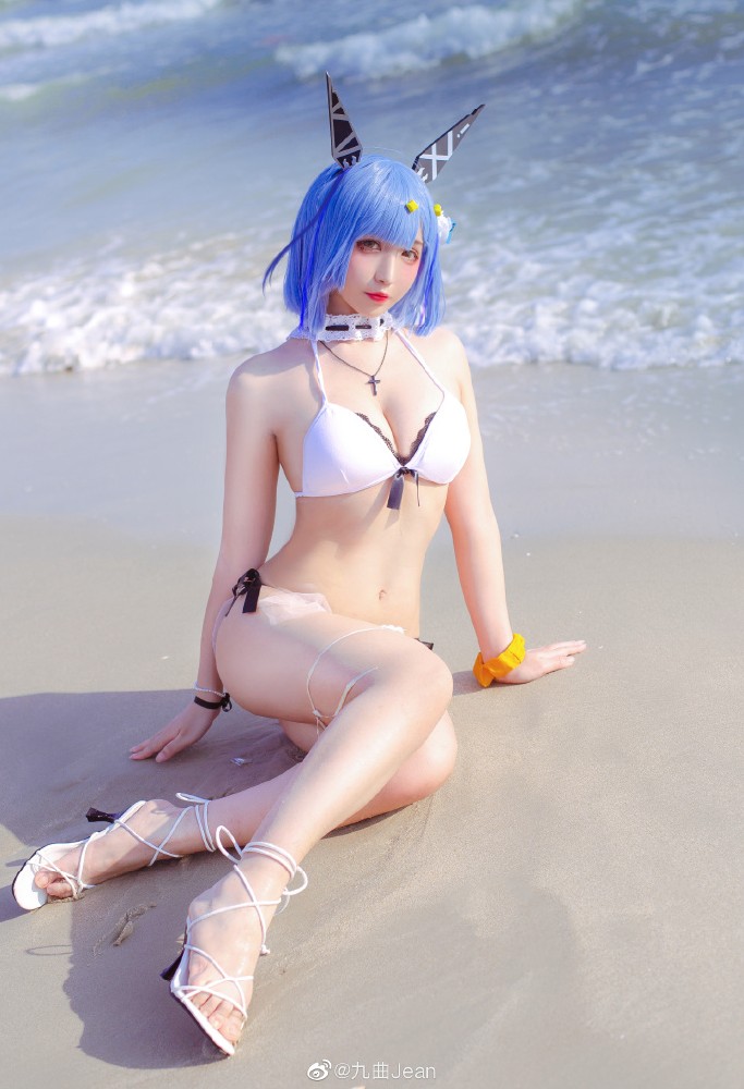 二次元cosplay丨碧蓝航线加斯科涅泳装cos cn九曲Jean