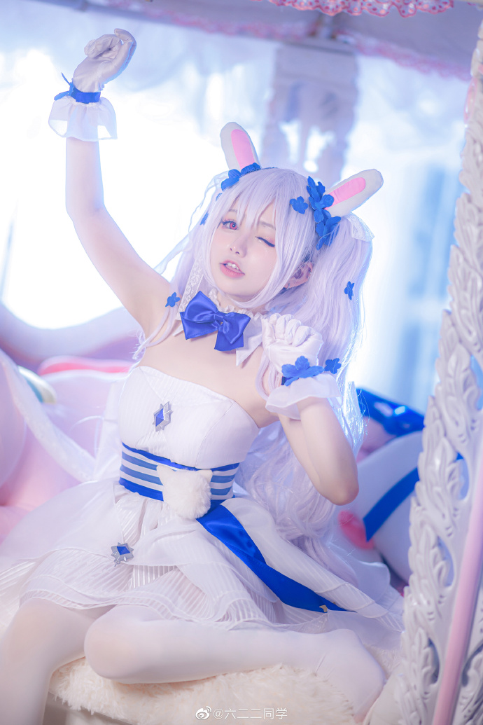 碧蓝航线拉菲花嫁cosplay 碧蓝航线拉菲白兔与誓约cos