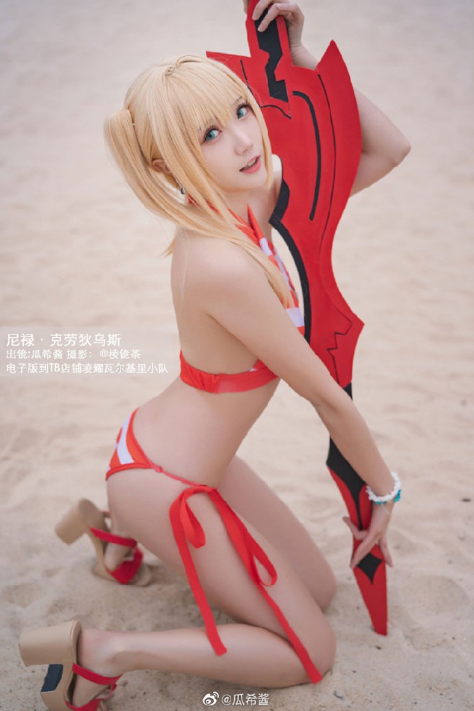 FGO皇帝尼禄泳装cos FGO尼禄夏日泳装cosplay