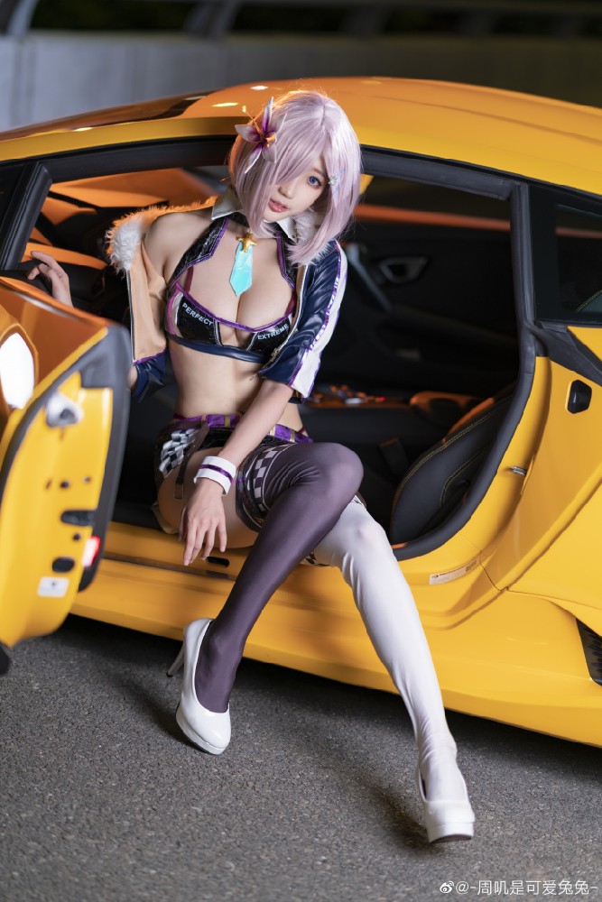 二次元cosplay|FGO同人赛车玛修cos cn周叽是可爱兔兔
