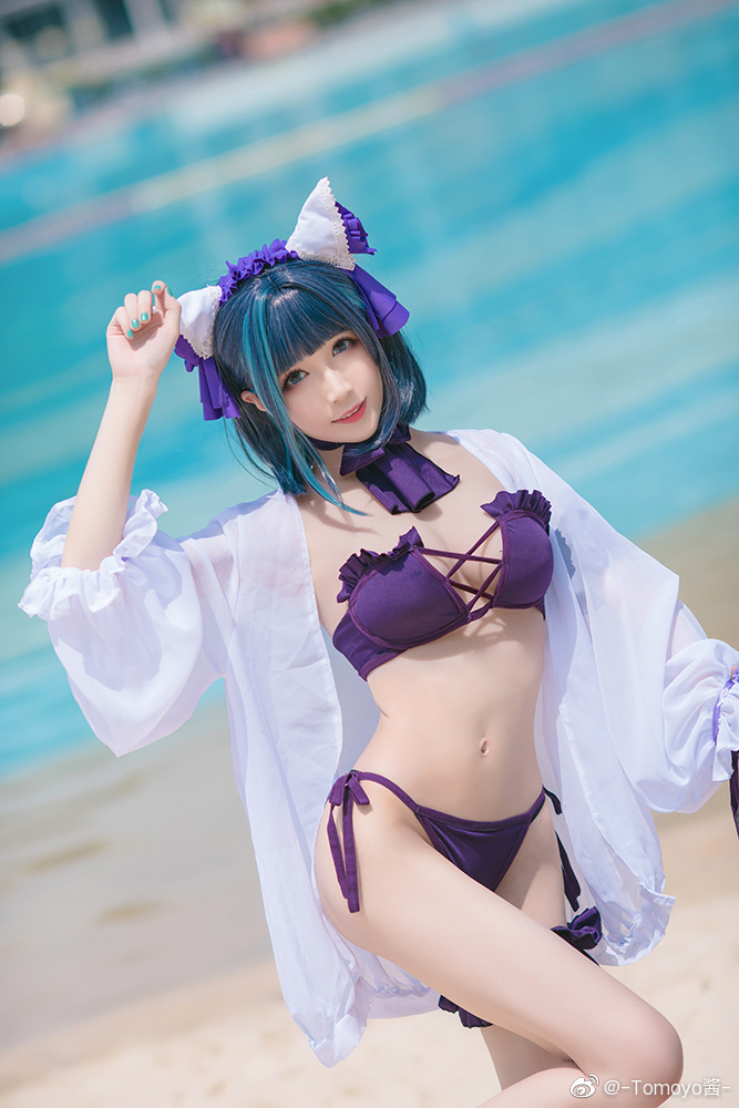 碧蓝航线柴郡泳装cosplay 碧蓝航线柴郡Dating Summer!cos