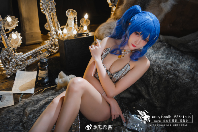 碧蓝航线圣路易斯礼服cosplay 碧蓝航线圣路易斯晚宴性感礼服|cn瓜希酱