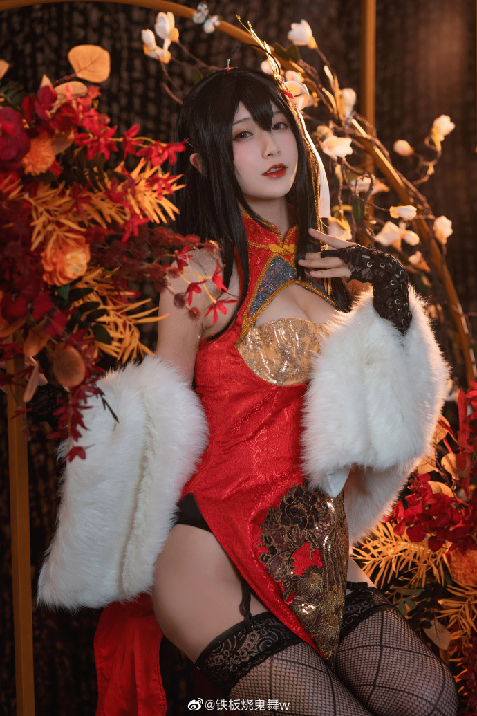 碧蓝航线大凤凤鸣春晓cos 碧蓝航线大凤黑丝旗袍cosplay|cn铁板烧鬼舞w
