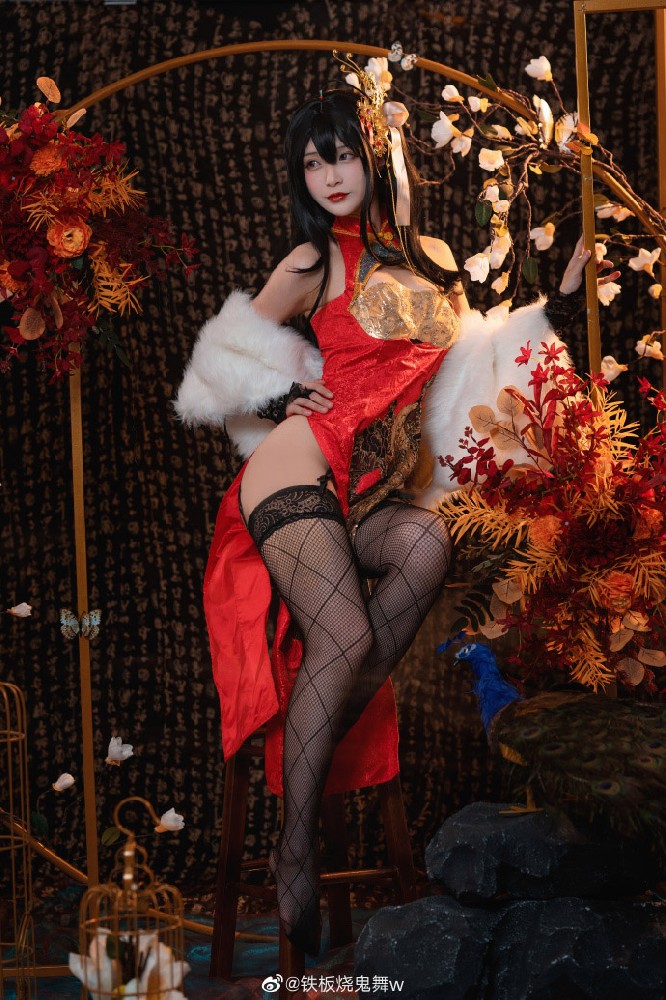 碧蓝航线大凤凤鸣春晓cos 碧蓝航线大凤黑丝旗袍cosplay|cn铁板烧鬼舞w