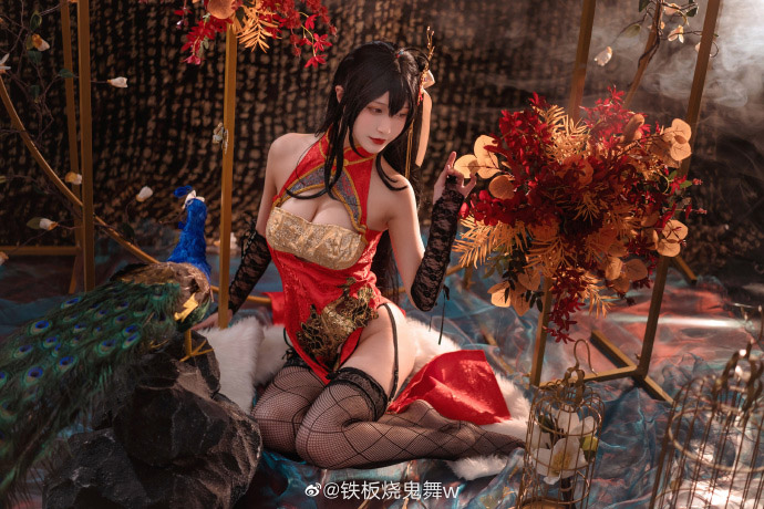 碧蓝航线大凤凤鸣春晓cos 碧蓝航线大凤黑丝旗袍cosplay|cn铁板烧鬼舞w