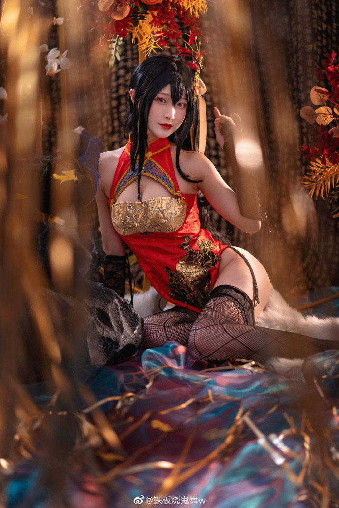 碧蓝航线大凤凤鸣春晓cos 碧蓝航线大凤黑丝旗袍cosplay|cn铁板烧鬼舞w