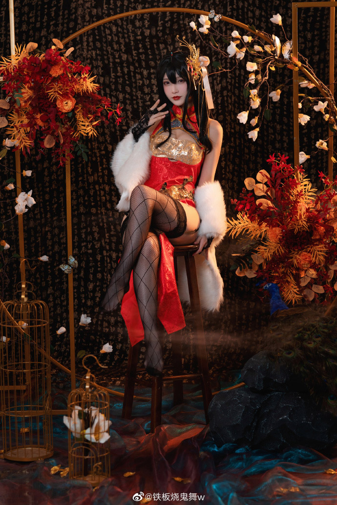 碧蓝航线大凤凤鸣春晓cos 碧蓝航线大凤黑丝旗袍cosplay|cn铁板烧鬼舞w
