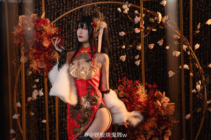 碧蓝航线大凤凤鸣春晓cos 碧蓝航线大凤黑丝旗袍cosplay|cn铁板烧鬼舞w