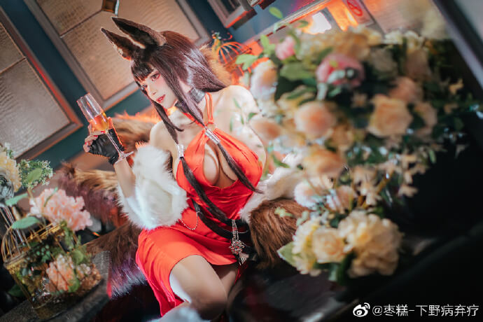 碧蓝航线赤城换装cos 碧蓝航线赤城朱娟余醺礼服cosplay