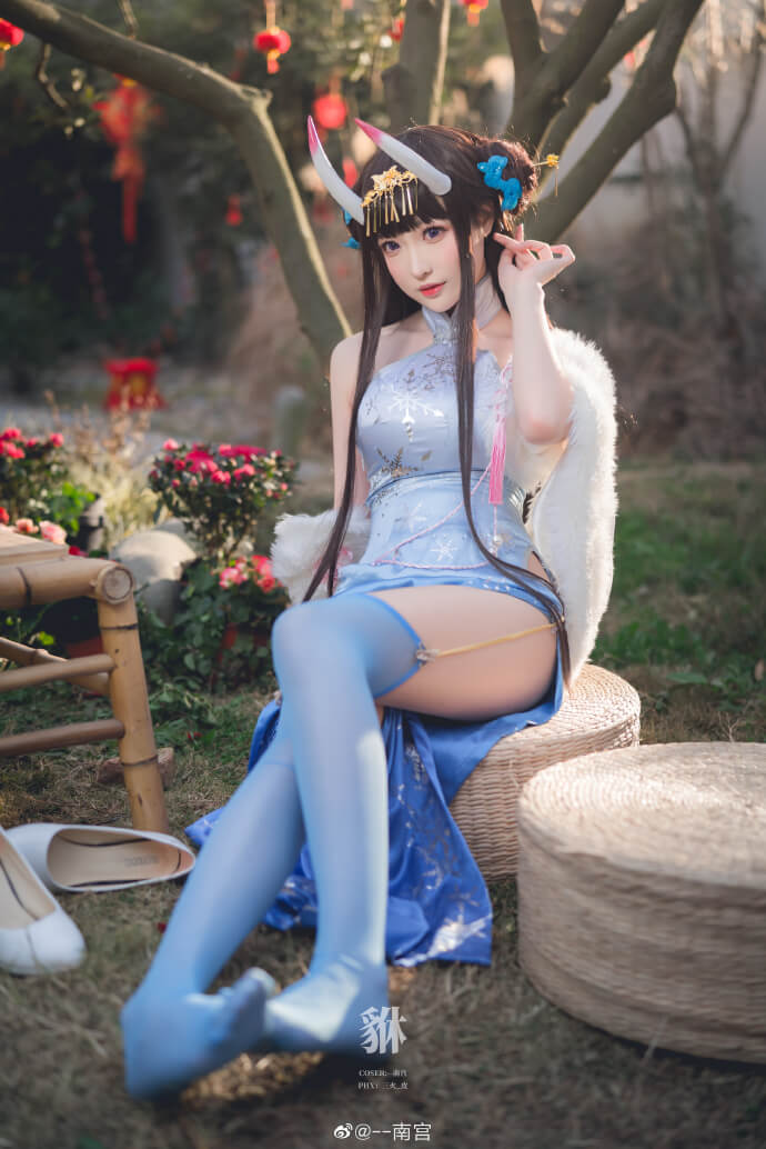 碧蓝航线能代新春旗袍cos 碧蓝航线能代春节旗袍冬雪沁香|cn南宫