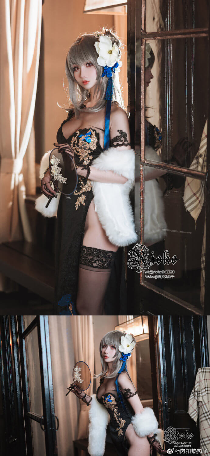 碧蓝航线路易九世旗袍cosplay 碧蓝航线路易九世瑰丽的执勤人cos