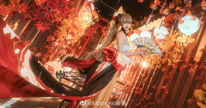 碧蓝航线让巴尔和服cosplay 碧蓝航线让巴尔舶刀Première neige|Momoko葵葵