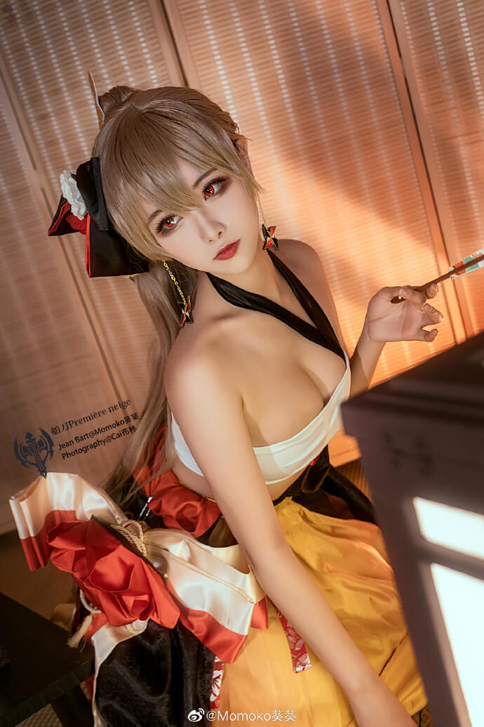 碧蓝航线让巴尔和服cosplay 碧蓝航线让巴尔舶刀Première neige|Momoko葵葵