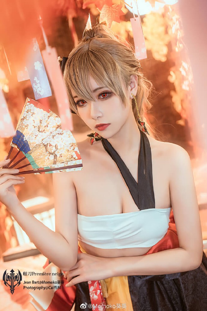 碧蓝航线让巴尔和服cosplay 碧蓝航线让巴尔舶刀Première neige|Momoko葵葵