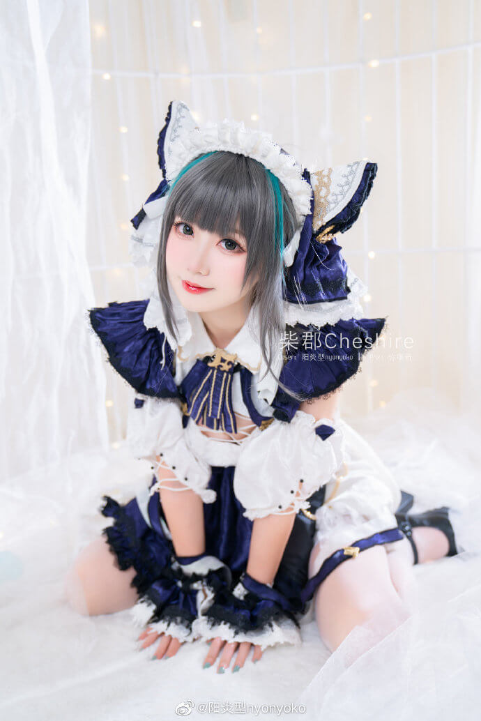 碧蓝航线柴郡原皮cos 碧蓝航线柴郡甜美猫女仆