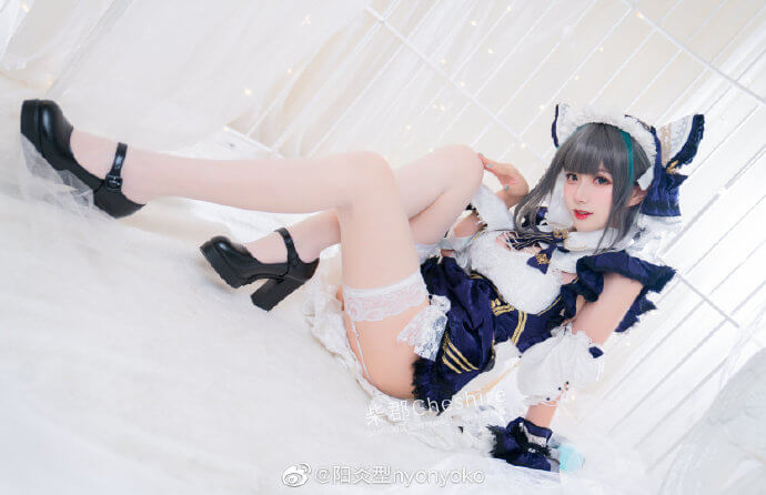 碧蓝航线柴郡原皮cos 碧蓝航线柴郡甜美猫女仆
