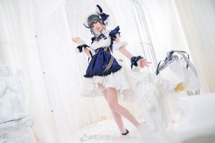 碧蓝航线柴郡原皮cos 碧蓝航线柴郡甜美猫女仆